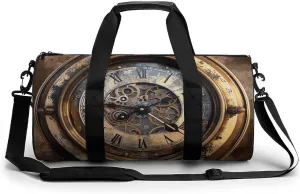 Steampunk Clock Cylindrical Gym Bag Travel Duffel Bag with Dry Wet Separated Pocket for Men And Women Overnight Bag Weekender Bag Training Handbag Yoga Bag