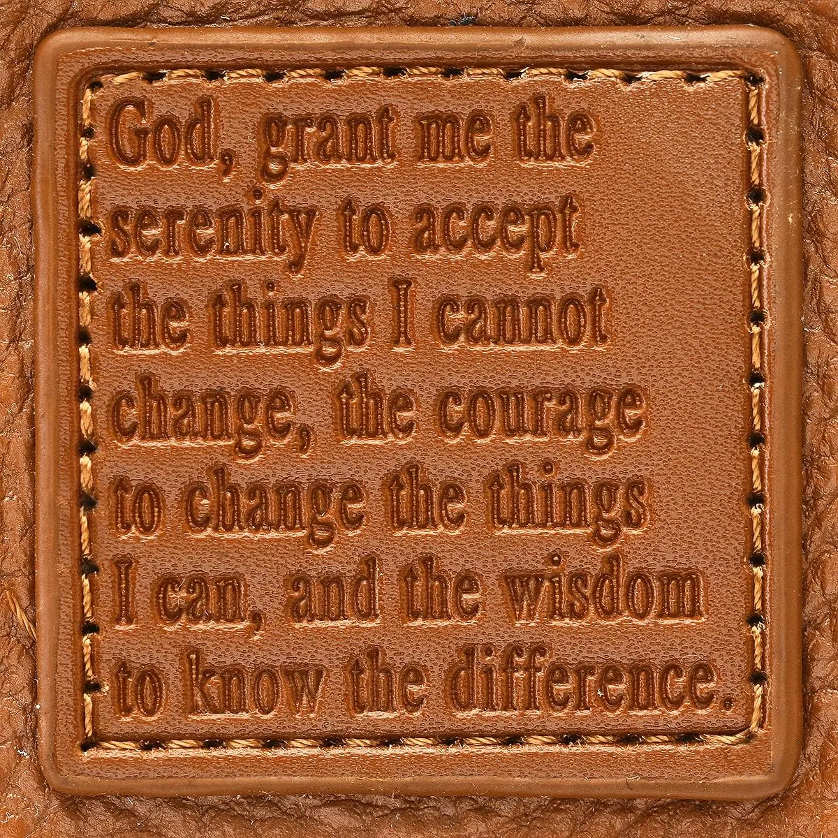 Steeltime Unisex Super Soft Leather Crossbody Bag with Lords Prayer or Serenity Prayer Patch with Carrying Strap