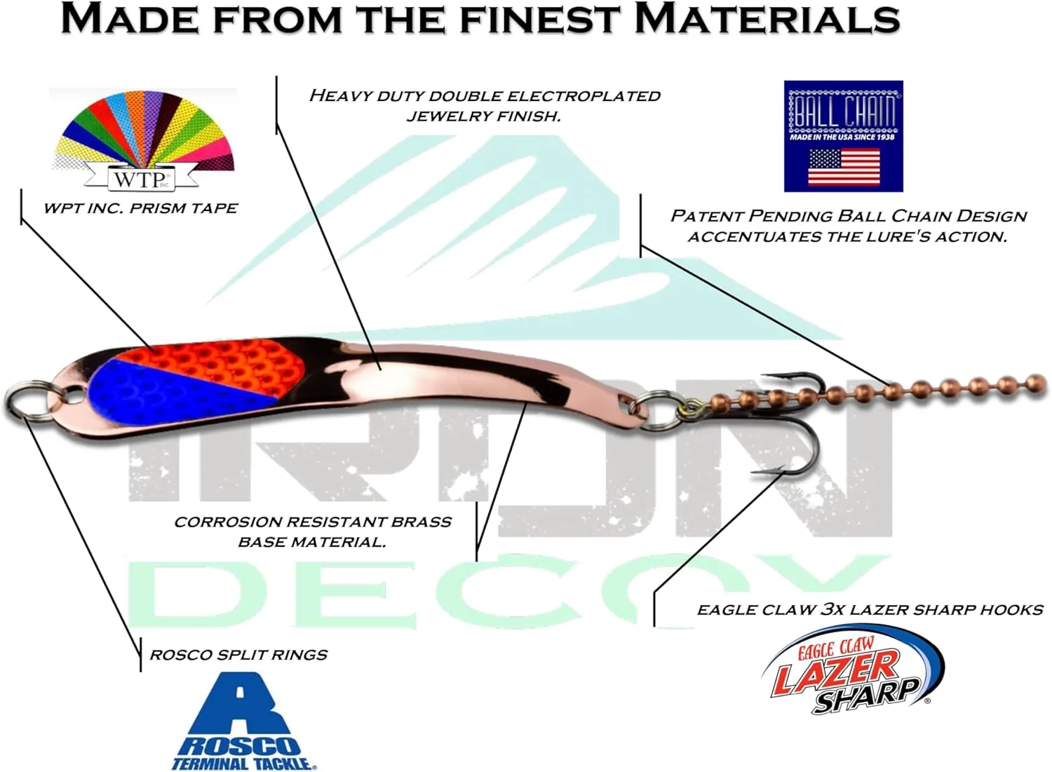 Steely Fishing Lure Spoon, Casting, Trolling, Jigging, Ice, Lake, River, Stream, Freshwater, Trout, Bass, Walley, Salmon, Crappie, Pike