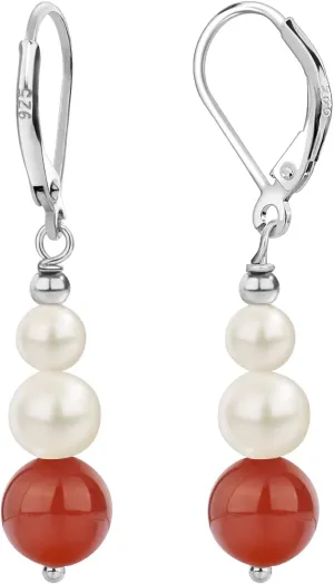 Sterling Silver Freshwater Cultured Pearl Drop Earrings Size 4-8mm Dangle Leverback Earring for Women