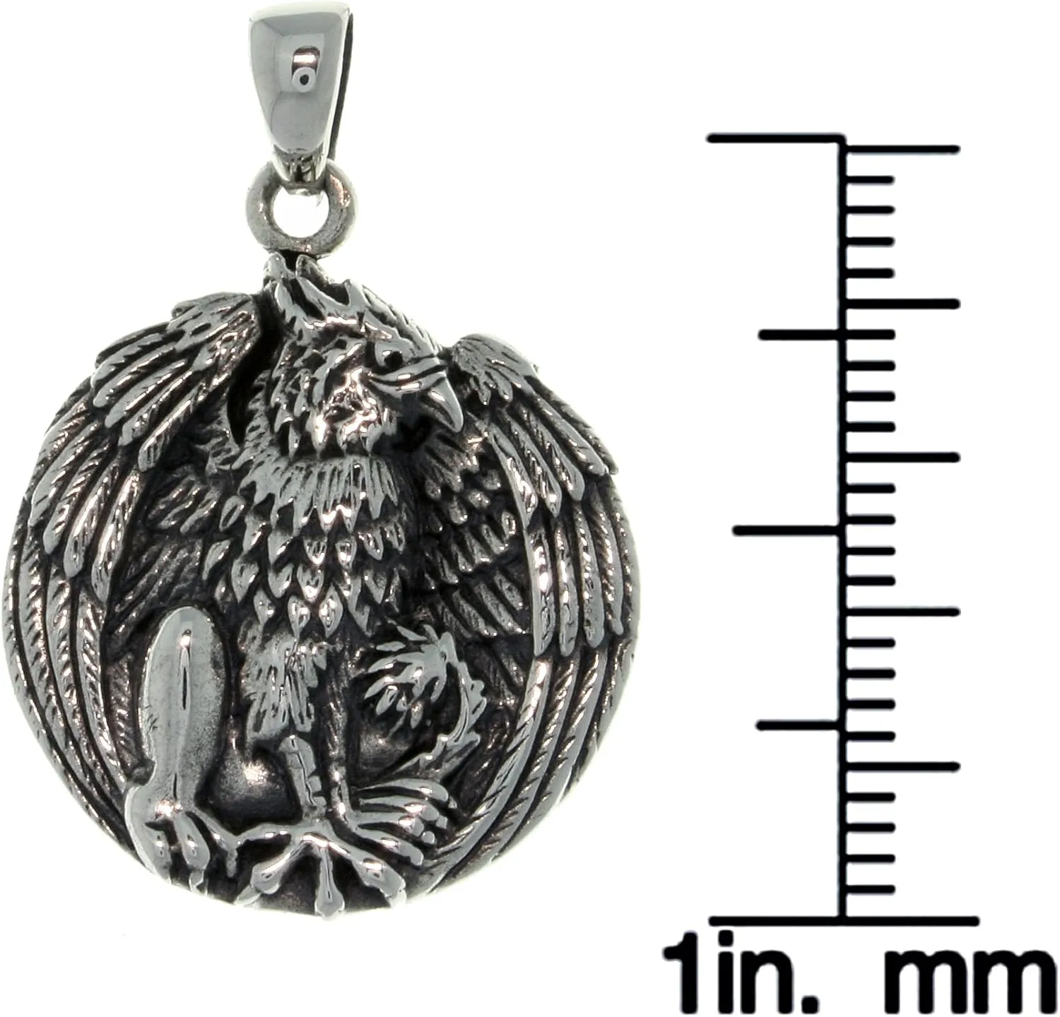 Sterling Silver Gryphon Griffin Gargoyle Pendant by Artist Jody Bergsma