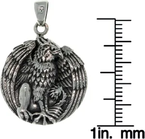Sterling Silver Gryphon Griffin Gargoyle Pendant by Artist Jody Bergsma