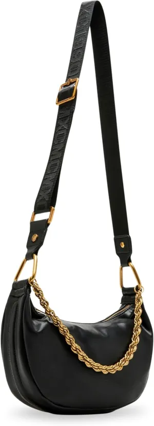 Steve Madden Bzina Moon Shaped Bag W/Chain, Black