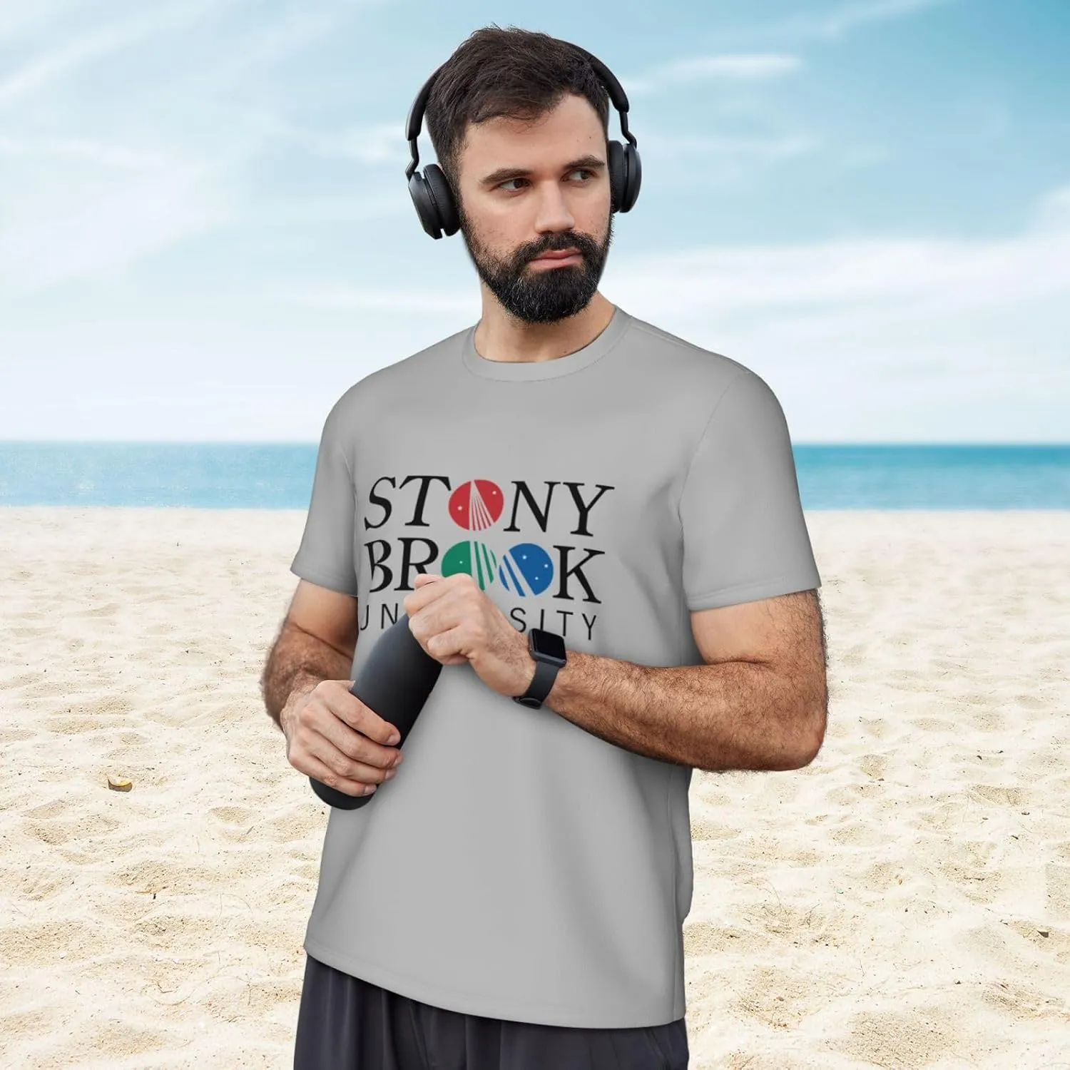 Stony Brook University Men's Lightweight Breathable Mesh Short Sleeve T-Shirt