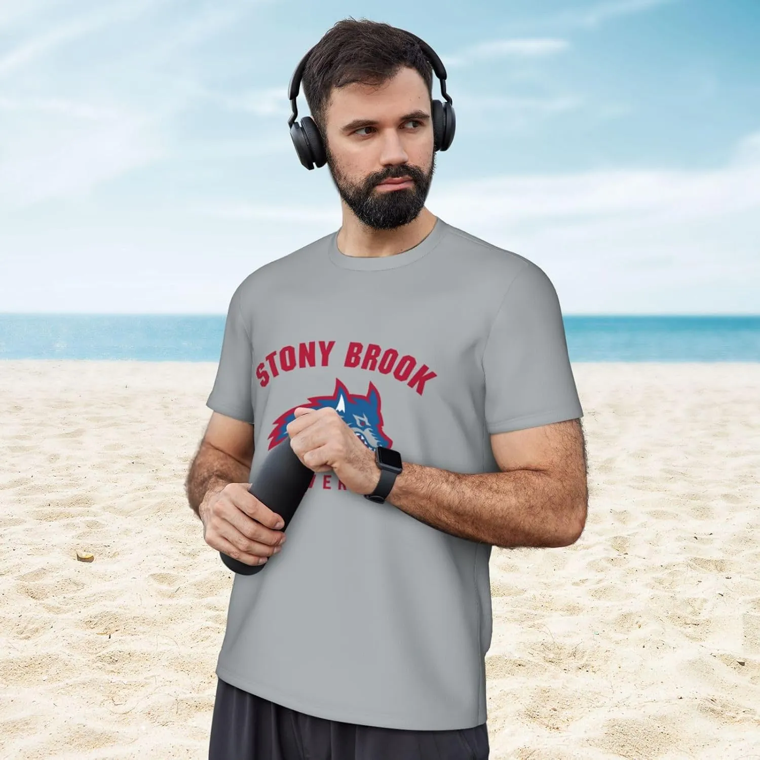 Stony Brook University Men's Lightweight Breathable Mesh Short Sleeve T-Shirt