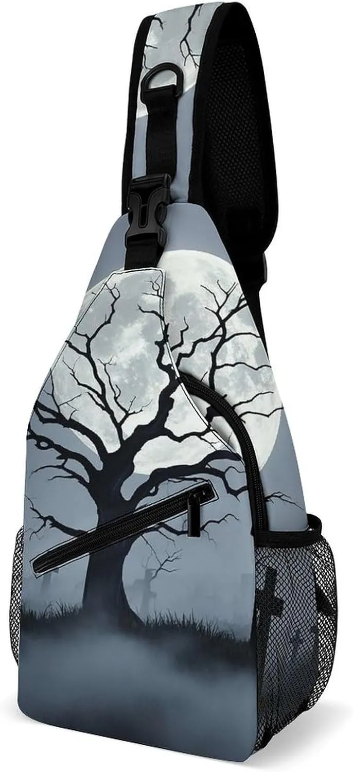 Strange Tomb Crossbody Sling Bag for Women Men Sling Backpack Travel Chest Bag Pack Man Purse Shoulder Bags Daypack for Travel Hiking Cycling