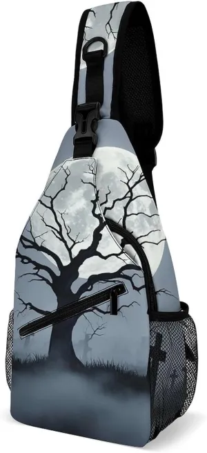 Strange Tomb Crossbody Sling Bag for Women Men Sling Backpack Travel Chest Bag Pack Man Purse Shoulder Bags Daypack for Travel Hiking Cycling