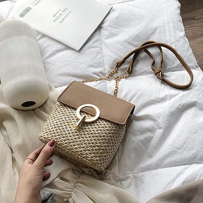 Straw Bucket Bags For Women 2019 Summer New Fashion Crossbody Bag Ladies Small Purses and Handbags Female Travel Messenger Bags