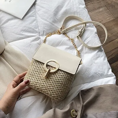 Straw Bucket Bags For Women 2019 Summer New Fashion Crossbody Bag Ladies Small Purses and Handbags Female Travel Messenger Bags