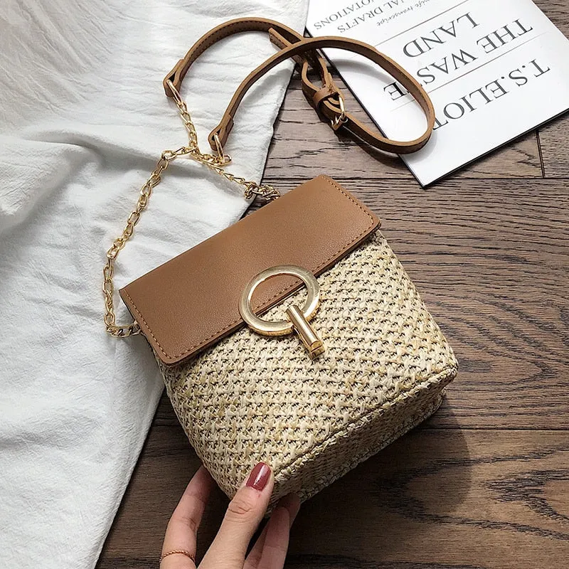Straw Bucket Bags For Women 2019 Summer New Fashion Crossbody Bag Ladies Small Purses and Handbags Female Travel Messenger Bags