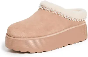 Stuart Weitzman Women's Nellie Pearl Flatfrom Mules