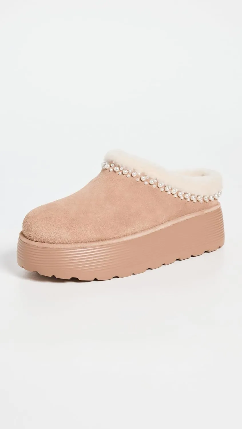 Stuart Weitzman Women's Nellie Pearl Flatfrom Mules