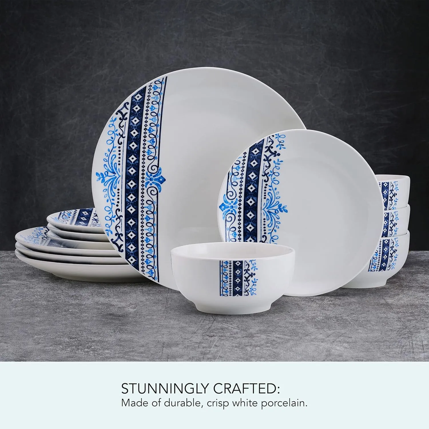 Studio Nova Michele 12 Piece Dinnerware Set, Service for 4, White