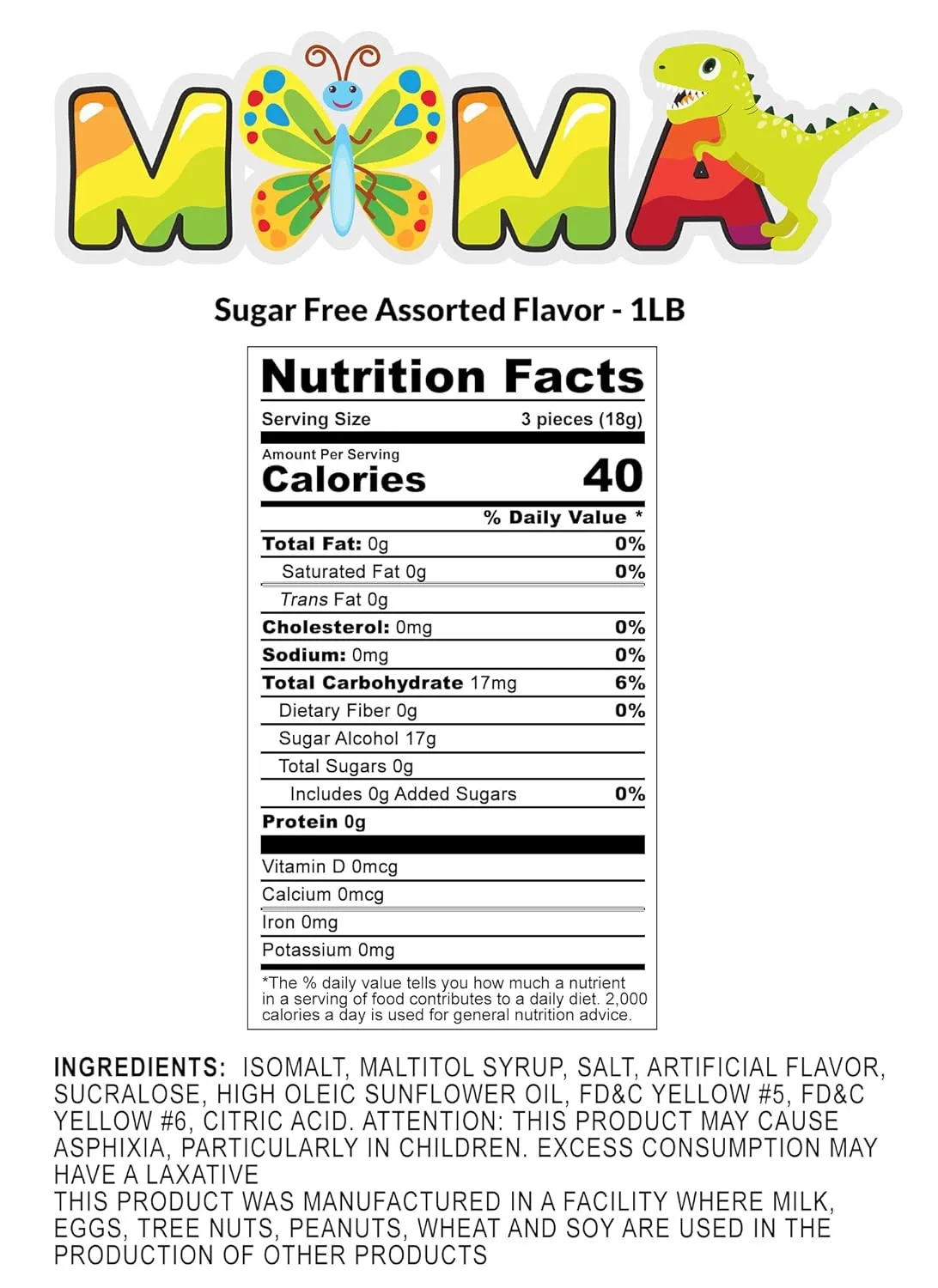 Sugar Free Assorted Fruit Flavors Hard Candy Variety Pack - 1lb Bag of Mima's Memorial Day Mega Sale Hard Treats Individually Wrapped - Delicious Fruit Flavors Bulk Candy