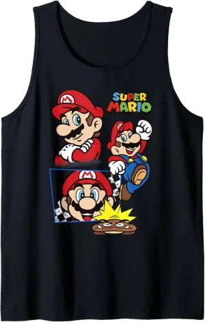 Super Mario Goomba And Mario Portrait Collage Tank Top
