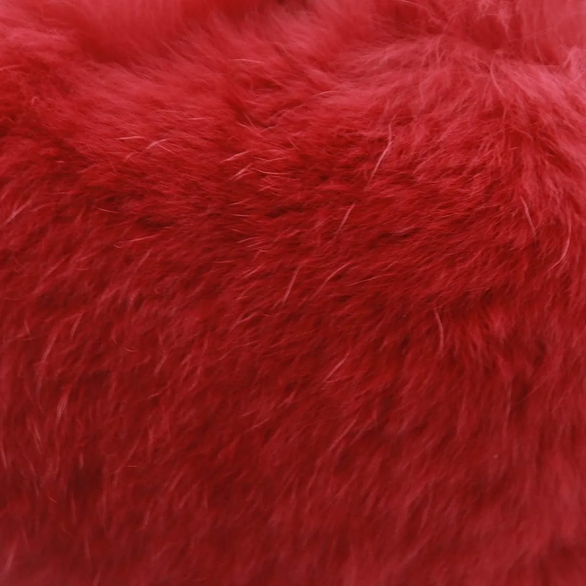 surell - Plush Rex Rabbit Fur Heart Pom-Pom Keychain with Pleather Strap - Cute Bag Purse Charm - Love Ring Fluffy Fur Ball
