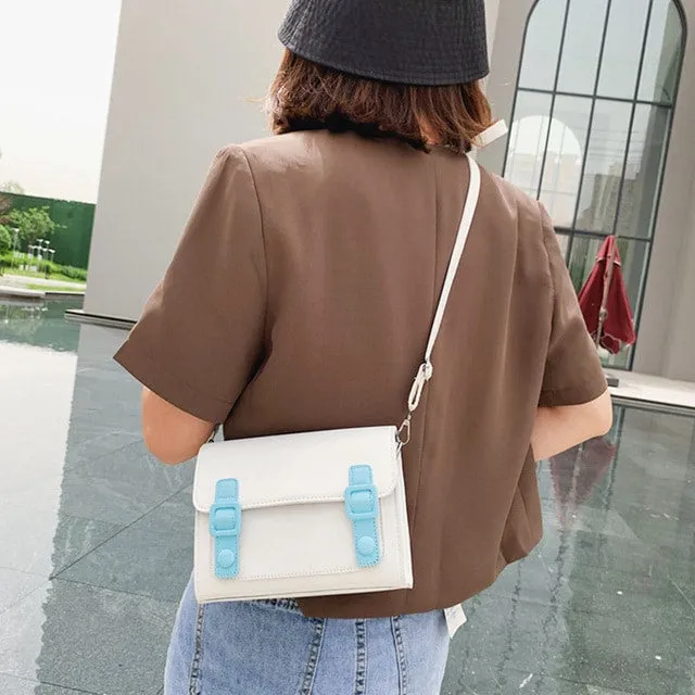 Sweet Preppy Style Candy Color Crossbody Bag