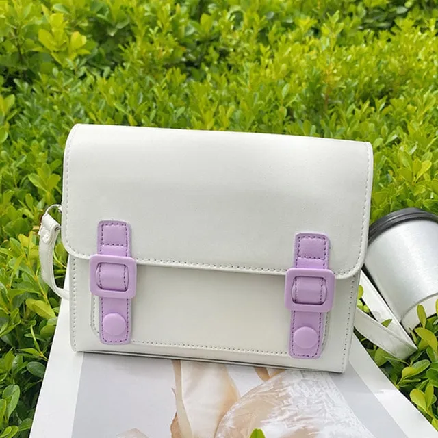Sweet Preppy Style Candy Color Crossbody Bag