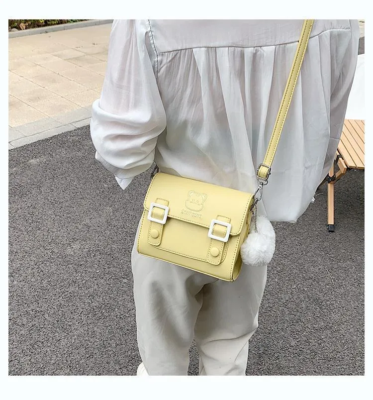 Sweet Preppy Style Candy Color Crossbody Bag