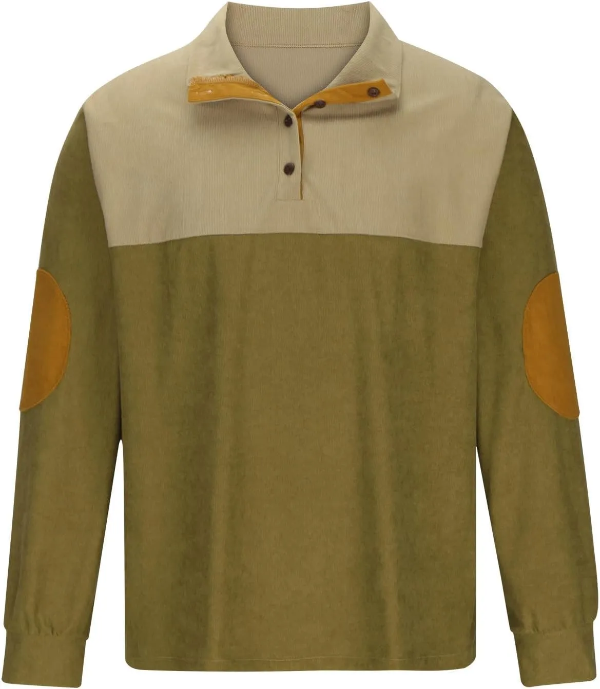 T Shirt for Mens Fall Winter Long Sleeve Neck Corduroy Tops Shirt Man 2025