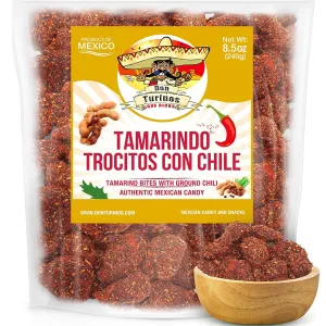 Tamarindo De Frutas Con Chile, Authentic Mexican Tamarind Candy with Chili, Sweet, Tangy and Spicy. Dulce De Tamarindo 16 oz. Bag by Don Turinos