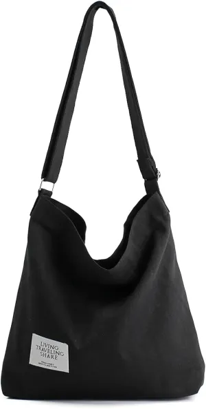 TANOSII Canvas Tote Bag Womens Hobo Handbag Casual Shoulder Bag Shopping Bag Large Size Crossbody Bag