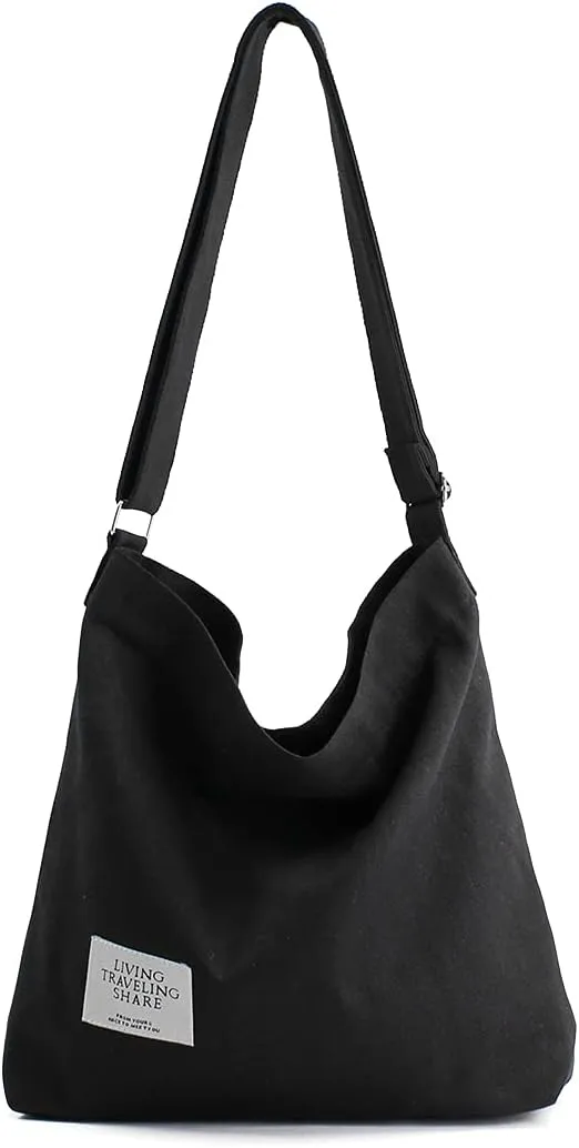TANOSII Canvas Tote Bag Womens Hobo Handbag Casual Shoulder Bag Shopping Bag Large Size Crossbody Bag