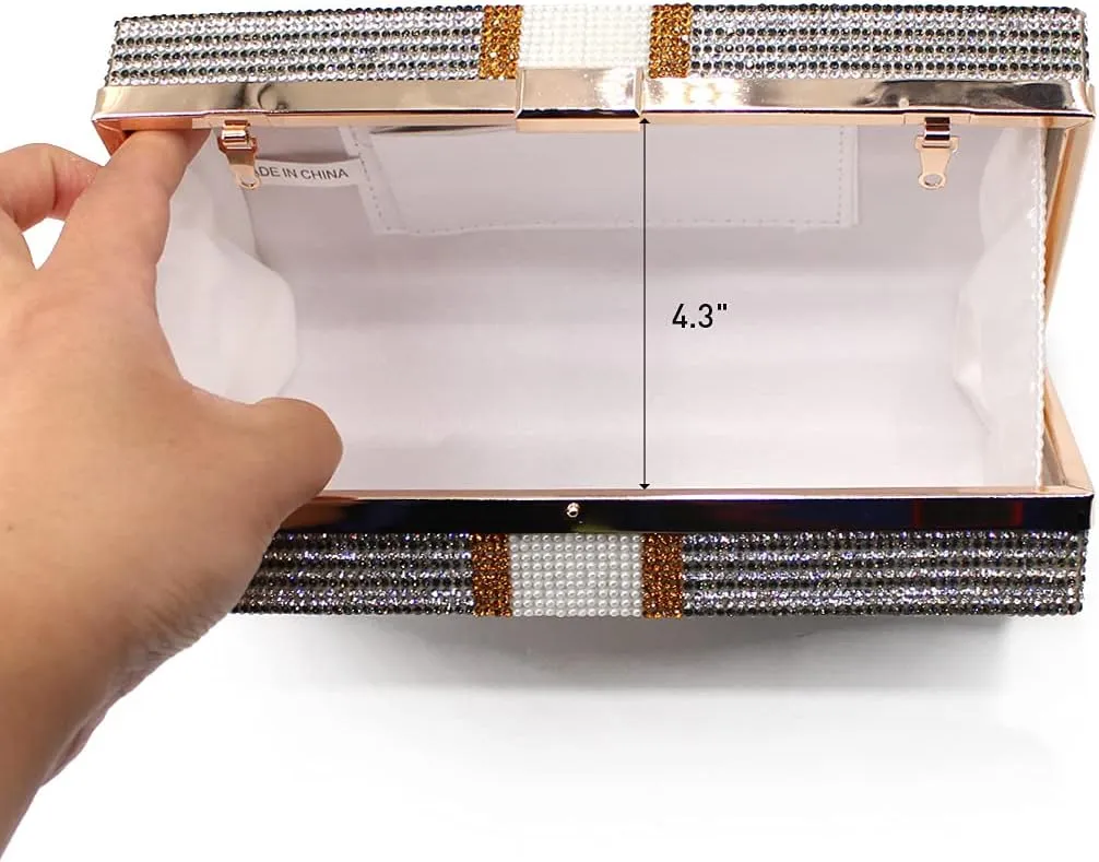 TANOSII Women Stack of Cash Evening Bag Crystal Rhinestone Clutch Money Shoulder Bag Dollar Bill Purse