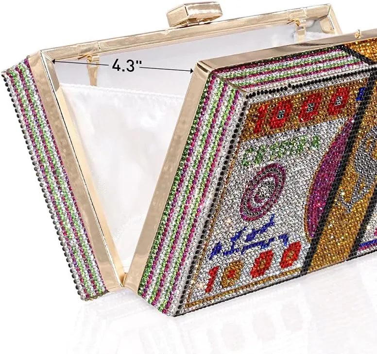 TANOSII Women Stack of Cash Evening Bag Crystal Rhinestone Clutch Money Shoulder Bag Dollar Bill Purse