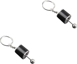 TENDYCOCO 2 Pcs Keychain Key Ring Key Fob Metal Keyring Gear Car