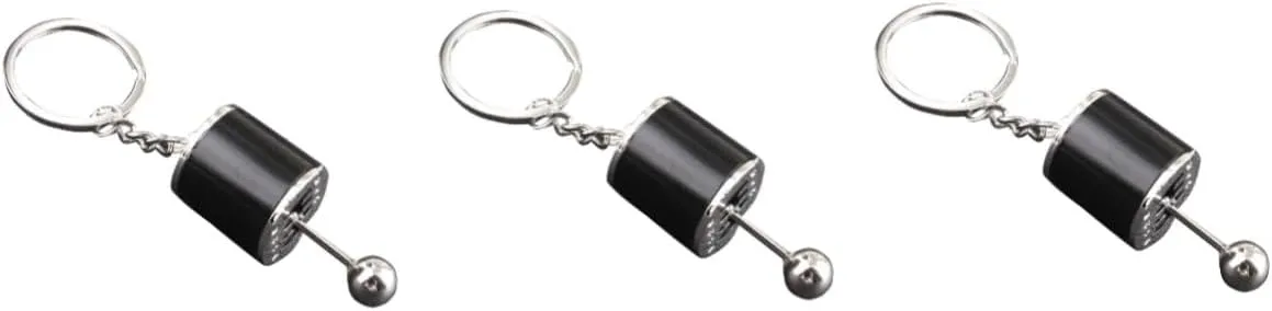 TENDYCOCO 3 Pcs Key Ring Keychain Key Fob Metal Keyring Gear Car