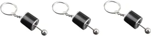 TENDYCOCO 3 Pcs Key Ring Keychain Key Fob Metal Keyring Gear Car