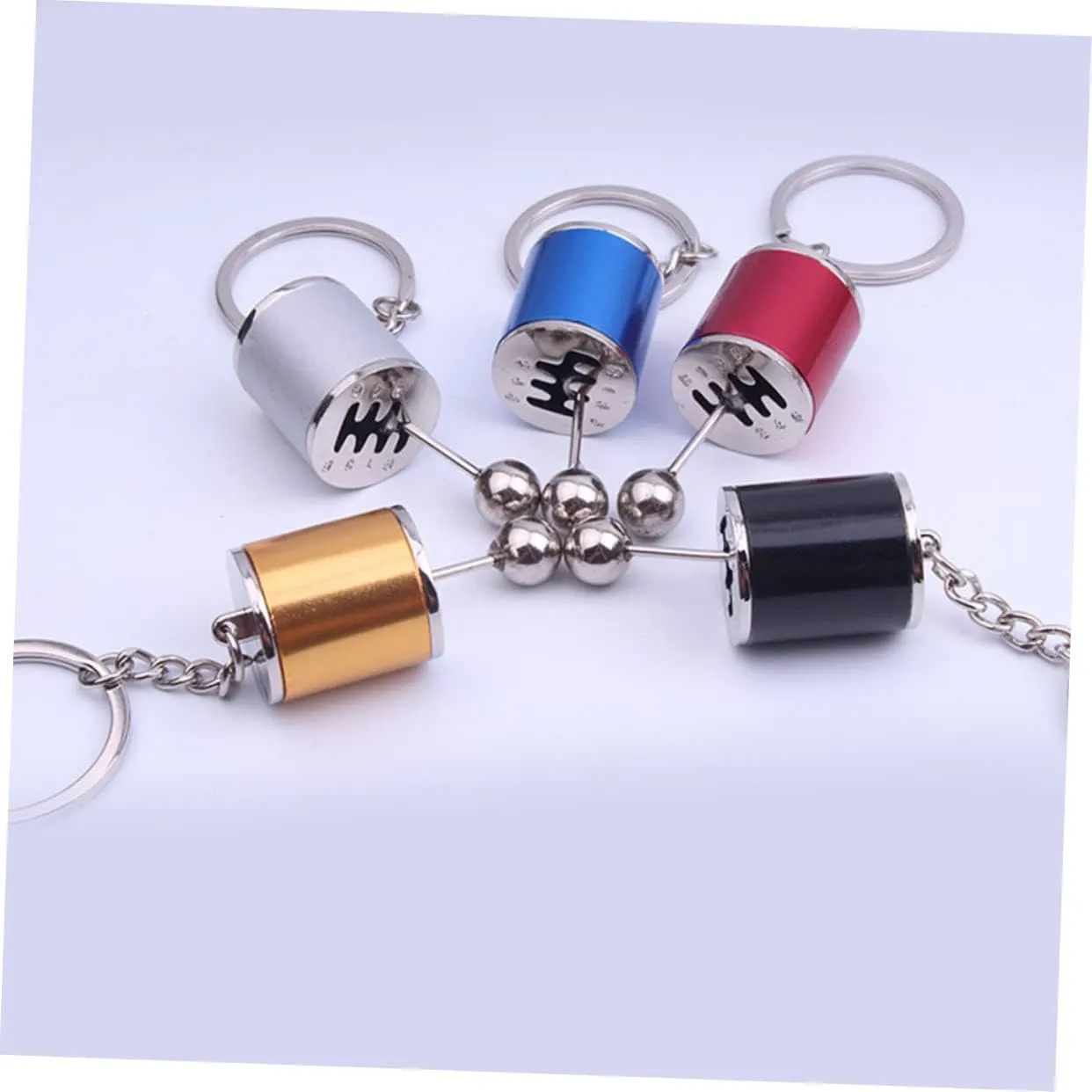 TENDYCOCO 3 Pcs Key Ring Keychain Key Fob Metal Keyring Gear Car