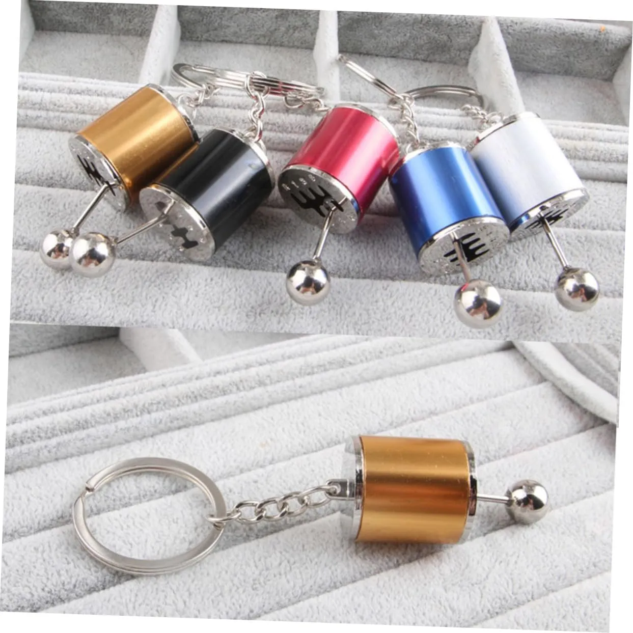 TENDYCOCO 3 Pcs Key Ring Keychain Key Fob Metal Keyring Gear Car