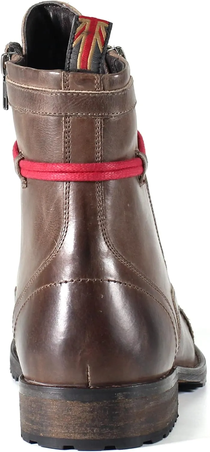 Testosterone Shoes Men's Pool Side Genuine Leather Combat Boot