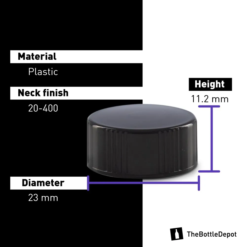 The Bottle Depot - 72 Pack - 2 oz Glass Bottle With Cap - Black Frosted - 20-400 Neck Finish - Boston Round Bottles - UV Rays Protection