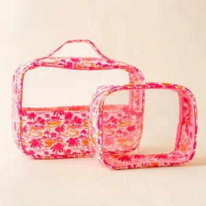 The Darling Effect Clearly Chic Cosmetic Bag Set-Paradise Palms