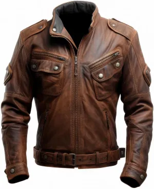 The Next Mens Aviation Genuine Leather Jacket Military Lapel Zipper Front Pockets Pilot Vintage Leather Jackets