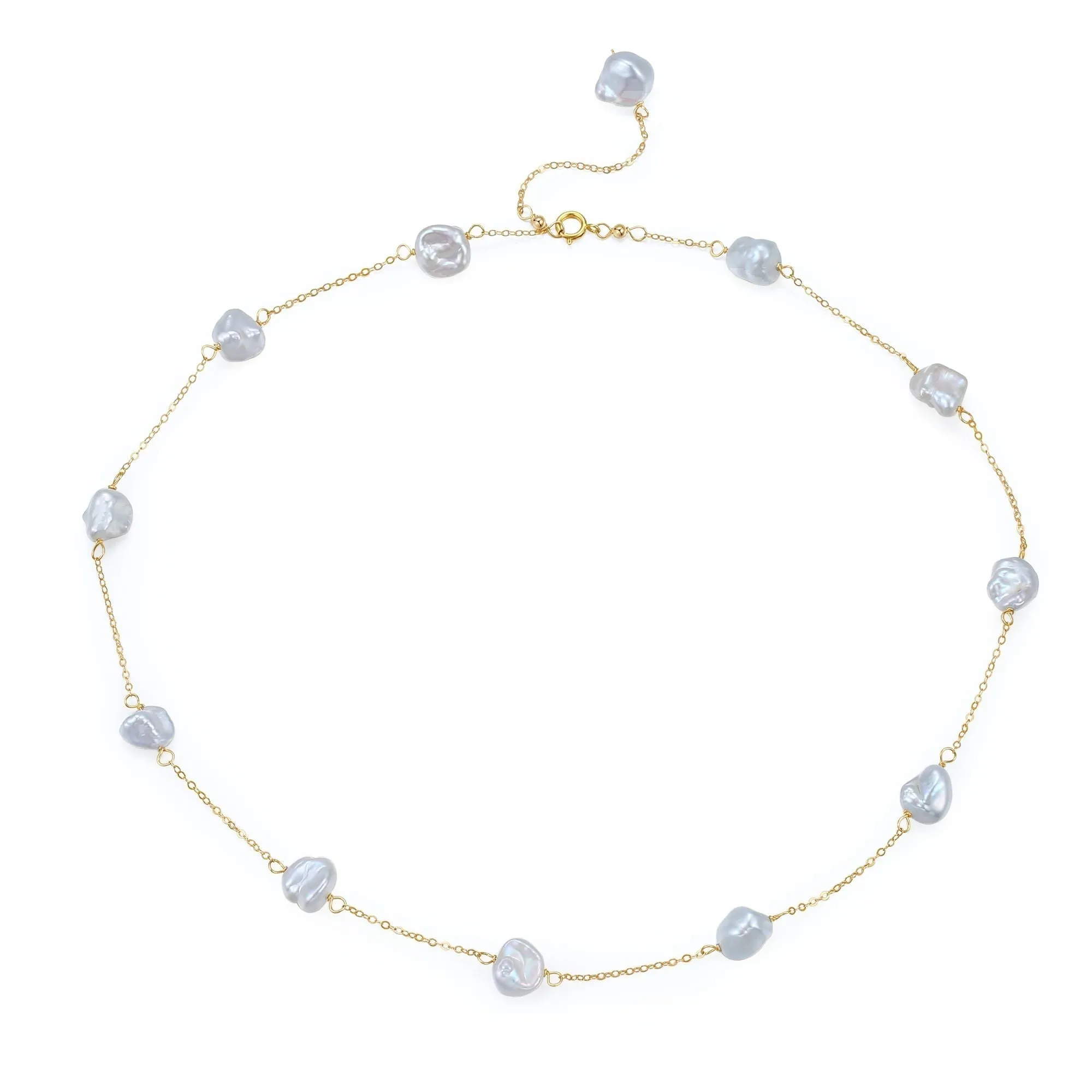 Thousand Faces Series Delicate Pearl Chain Necklace
