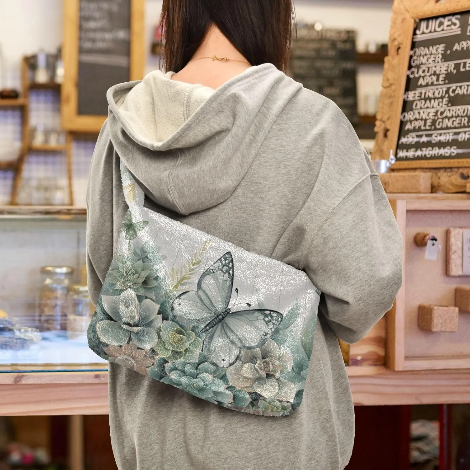 Three Tulips Plush Bag, Crossbody Bookbag for Women, Autumn Handbags