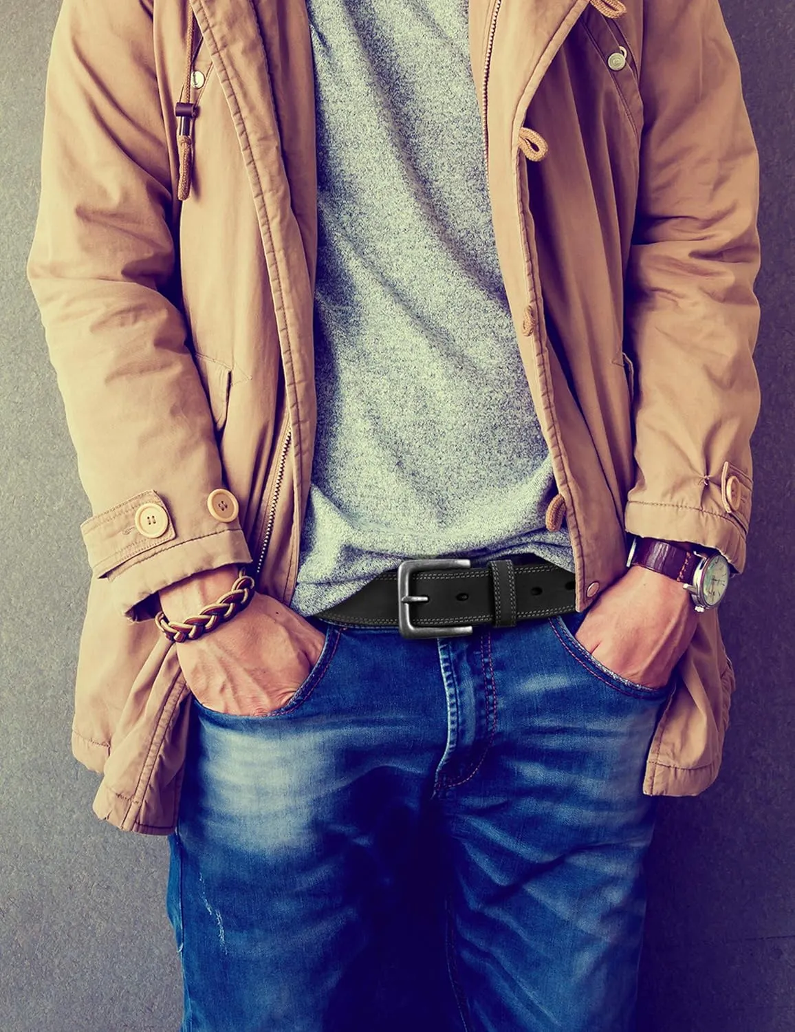 Timberland Men's Classic Leather Jean Belt 1.4 Inches Wide (Big & Tall Available)