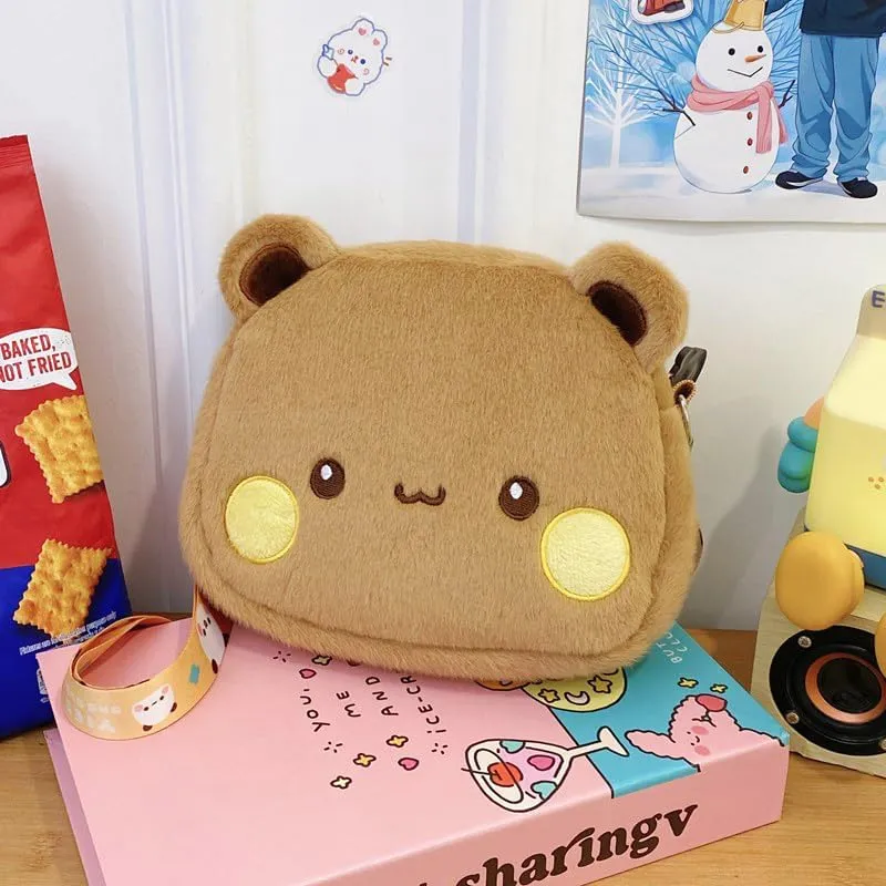 TK Bubu Dudu Dudu Bubu 2024 New Christmas Cute Plush Bear Shoulder Bag Soft Cute Toy Bag Card Bag Shoulder Diagonal bag