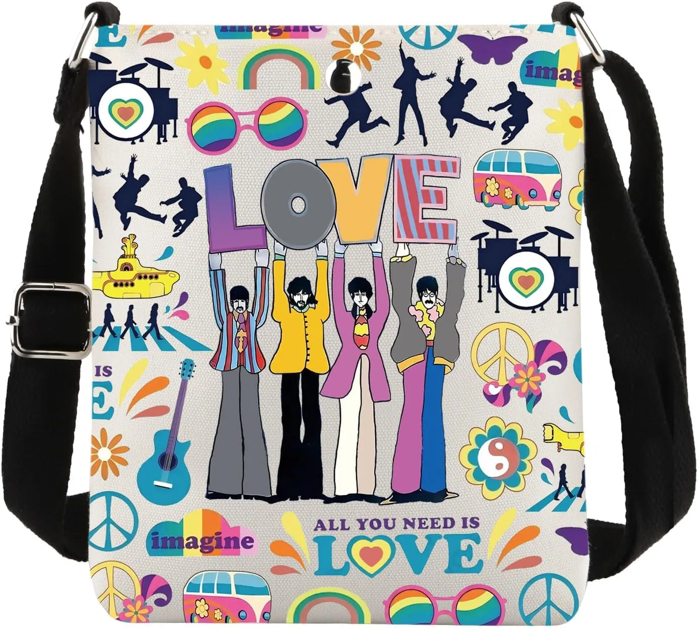 TOBGBE Vintage Rock And Roll Boys Rock Band Crossbody Bag Music Artist Band Submarine Musicals Movie Merchandise