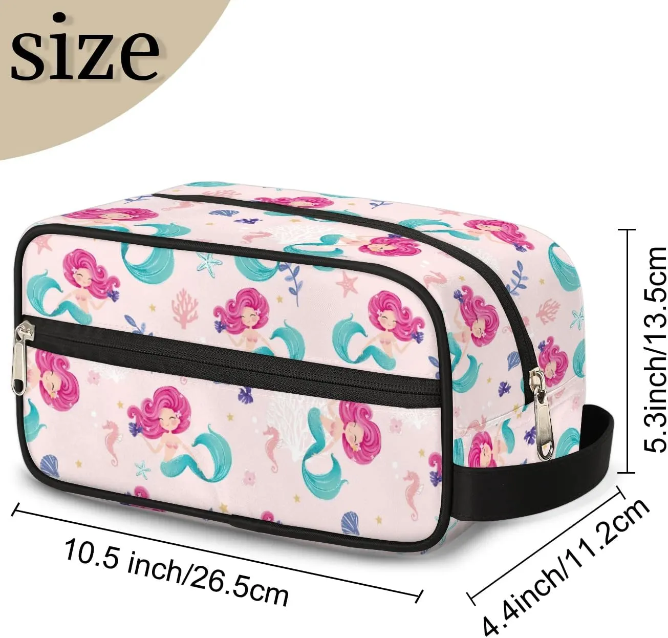 Toiletry Bag for Girl Woman,Mermaid Travel Toiletry Bag for man Comestic Makeup Bag,Waterproof Shaving Bag for Toiletries Accessories Travel Essentials,Pink