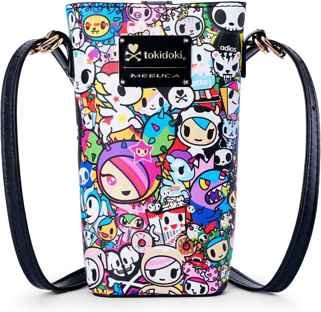 Tokidoki Small PVC Crossbody Purse, Button Cell Phone Bag Mini Shoulder Purse Wallet Smart Phone Pocket with Credit Card (Color)