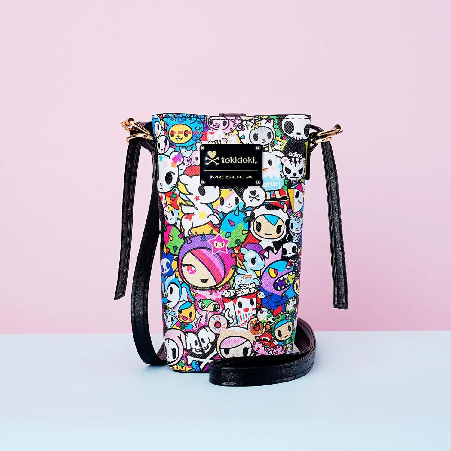 Tokidoki Small PVC Crossbody Purse, Button Cell Phone Bag Mini Shoulder Purse Wallet Smart Phone Pocket with Credit Card (Color)