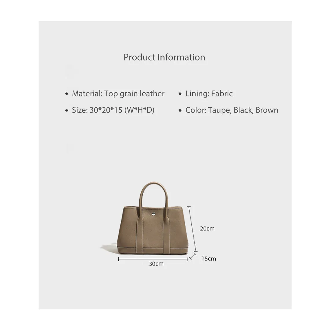 Top Grain Leather Inspired Garden Party Handbag