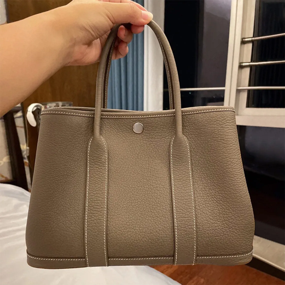 Top Grain Leather Inspired Garden Party Handbag