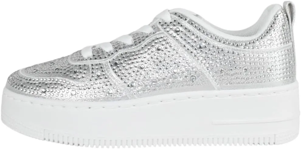 TOP Moda Shoes Women Fashion Platform Sneakers Crystals Rhinestone Bling Lace Up Boston