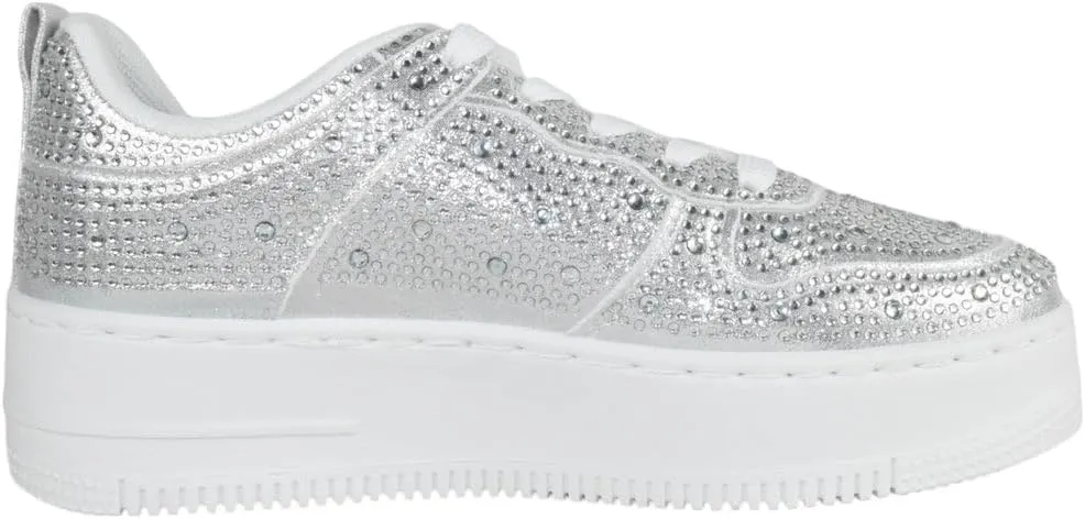 TOP Moda Shoes Women Fashion Platform Sneakers Crystals Rhinestone Bling Lace Up Boston